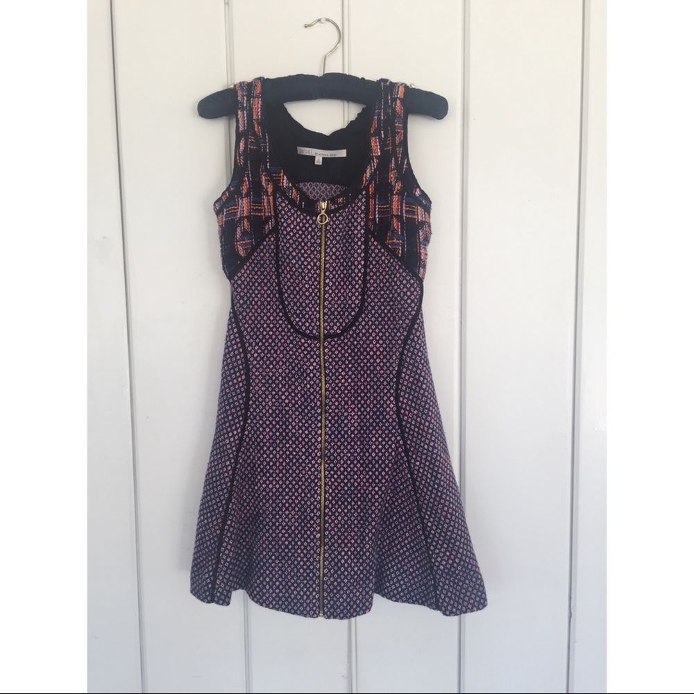 Rachel Roy Purple Tweed Zipper Dress Size 0